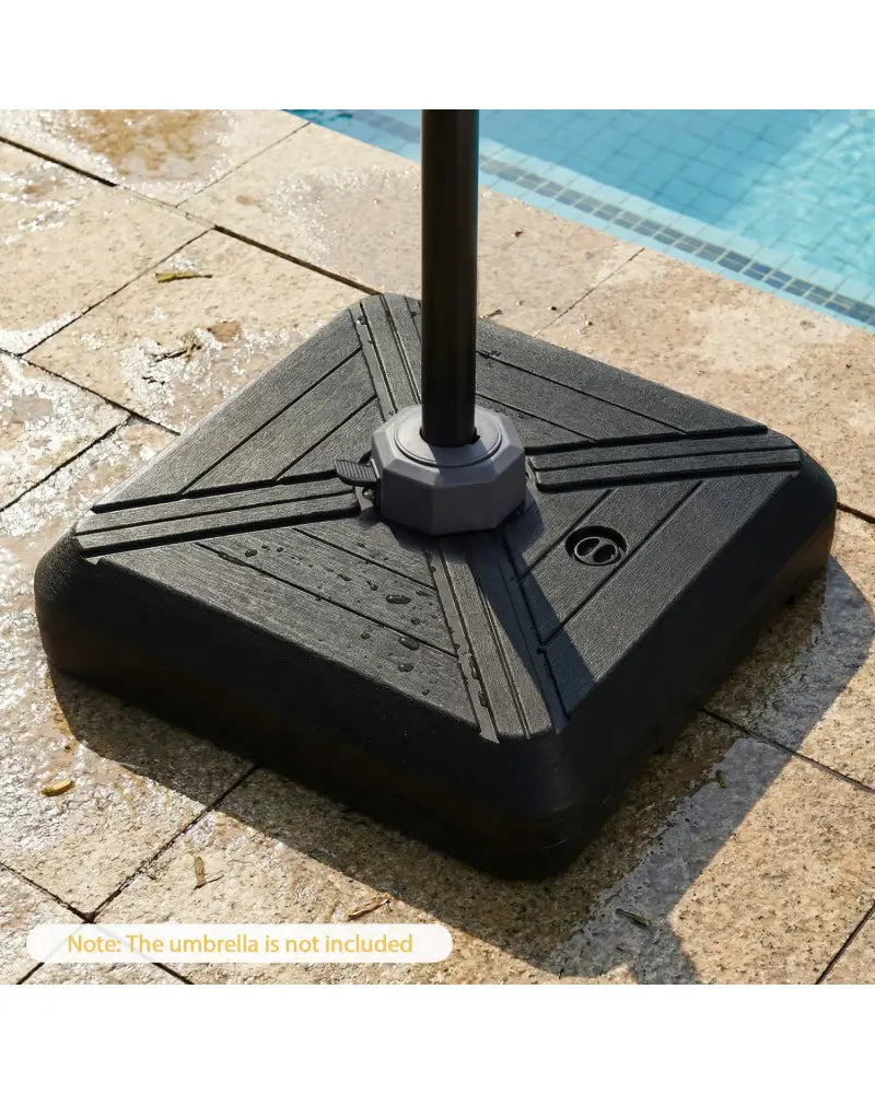 Cantilever Offset Umbrella Base with Wheels for Backyard Poolside - Outdoor Umbrella Bases