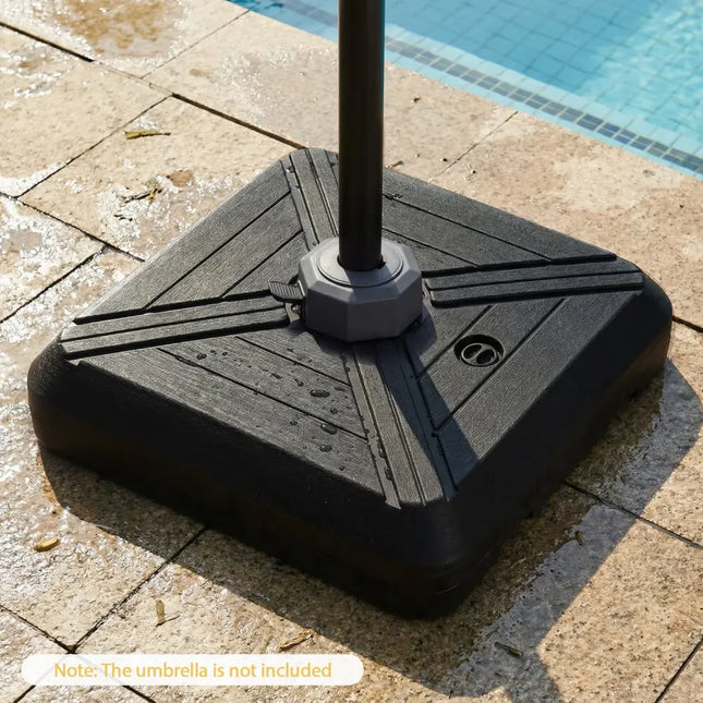 Cantilever Offset Umbrella Base with Wheels for Backyard Poolside - Outdoor Umbrella Bases