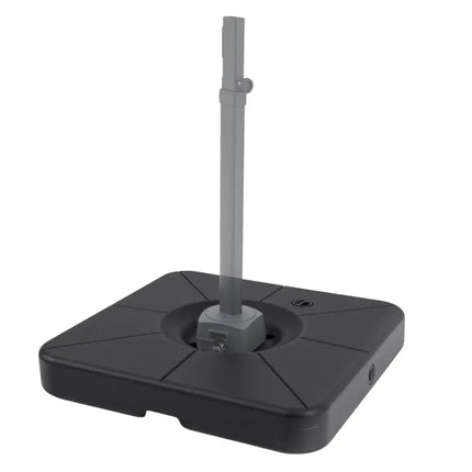 Cantilever Patio Umbrella Base 220 LBS Water and Sand Fillable Weighted Stand-Black - Black - Outdoor Umbrella Bases