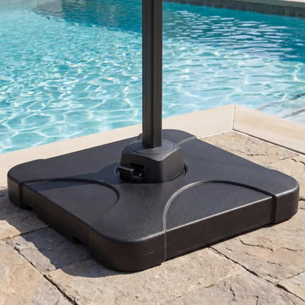 Cantilever Patio Umbrella Base 242 LBS Water and Sand Fillable Weighted Stand - Outdoor Umbrella Bases