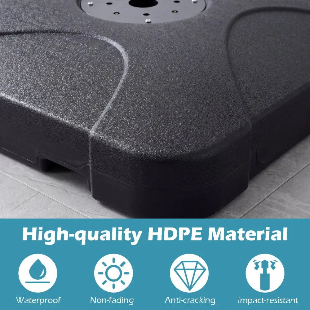 Cantilever Patio Umbrella Base 242 LBS Water and Sand Fillable Weighted Stand - Outdoor Umbrella Bases