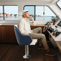 Captain Bucket Seat Pontoon Boat Chair with PVC Leather and Armrests-Blue - Blue - Water Sports