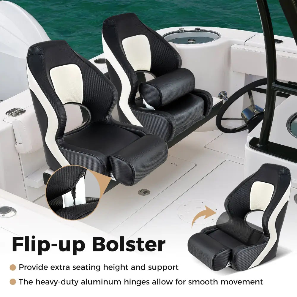 Captain Bucket Seat with Waterproof PVC Leather for Sightseeing Boat-Black - Black - Water Sports
