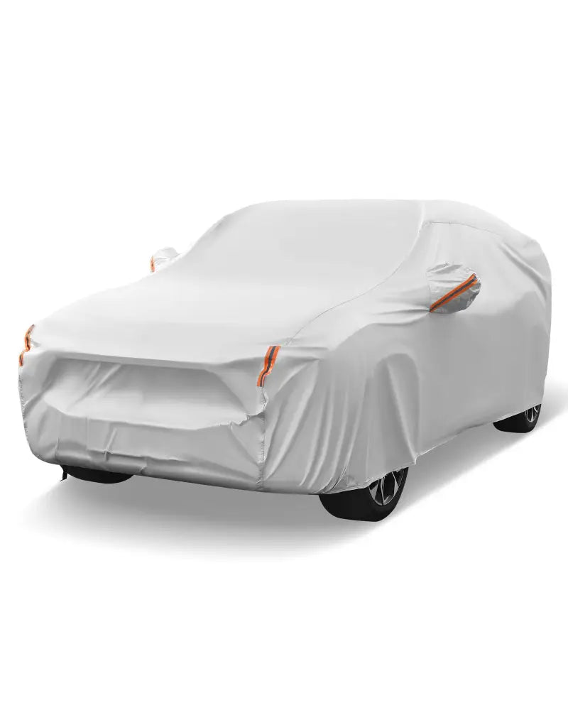 Car Cover for Automobiles 190 Inch Rain Sun UV Protection Universal Fit SUV Chevrolet Hyundai Kia Mazda - Silver
