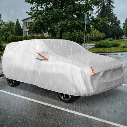 Car Cover for Automobiles 190 Inch Rain Sun UV Protection Universal Fit SUV Chevrolet Hyundai Kia Mazda - Silver