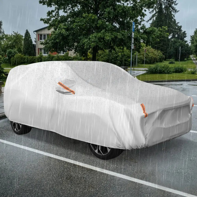Car Cover for Automobiles 190 Inch Rain Sun UV Protection Universal Fit SUV Chevrolet Hyundai Kia Mazda - Silver