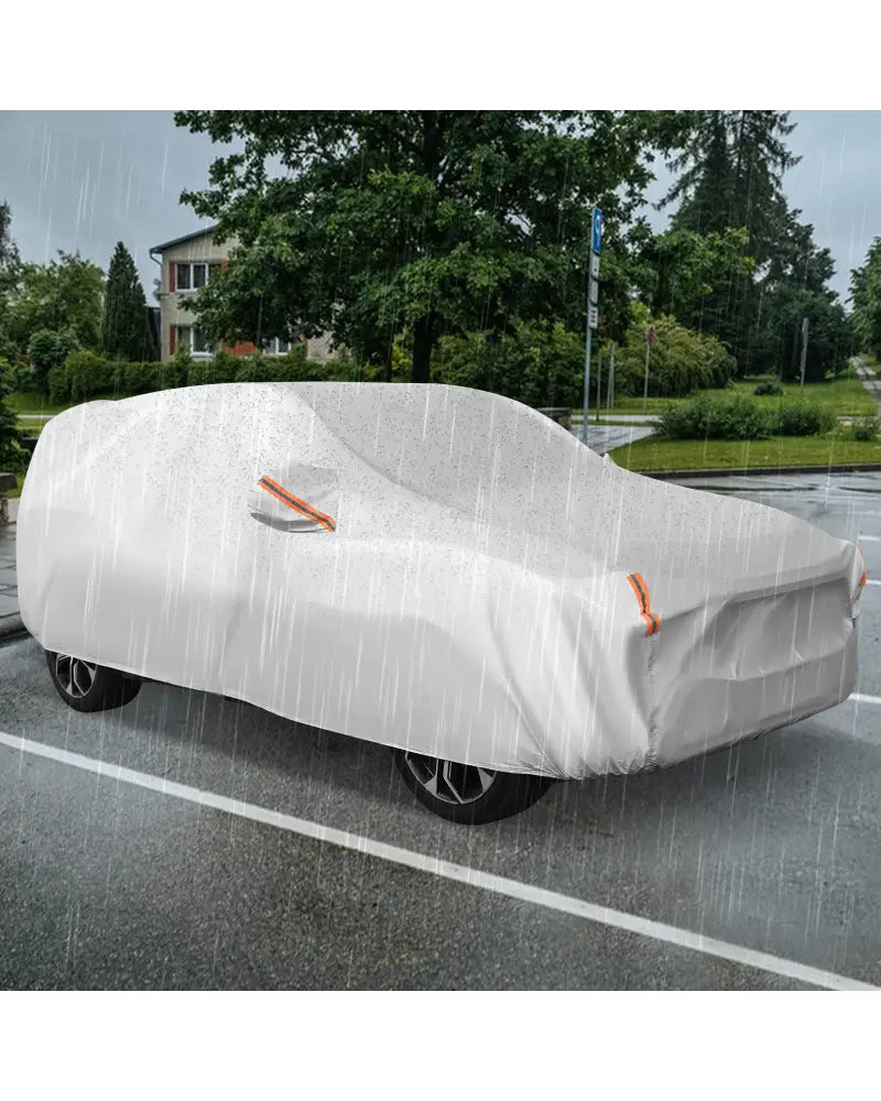 Car Cover for Automobiles 190 Inch Rain Sun UV Protection Universal Fit SUV Chevrolet Hyundai Kia Mazda - Silver