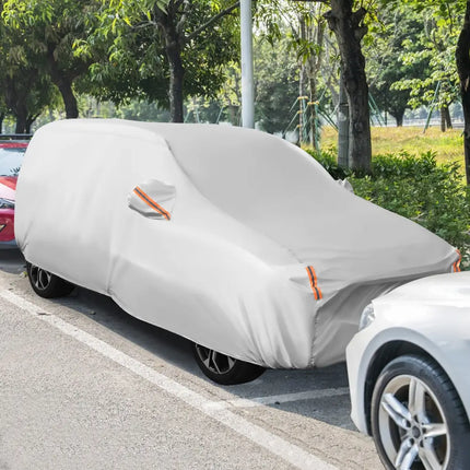 Car Cover for Automobiles 190 Inch Rain Sun UV Protection Universal Fit SUV Chevrolet Hyundai Kia Mazda - Silver