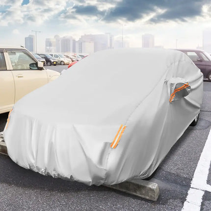 Car Cover for Automobiles 193 Inch Rain Sun UV Protection Universal Fit Sedan Chevrolet Ford Nissan - Silver - Garages