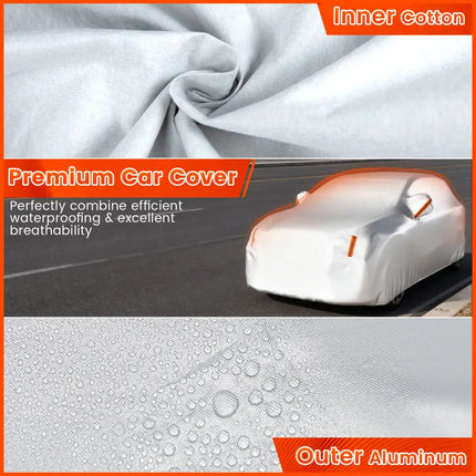 Car Cover for Automobiles 200 Inch Rain Sun UV Protection Fit SUV BMW Honda Lexus Mercedes-Benz - Silver - Garages