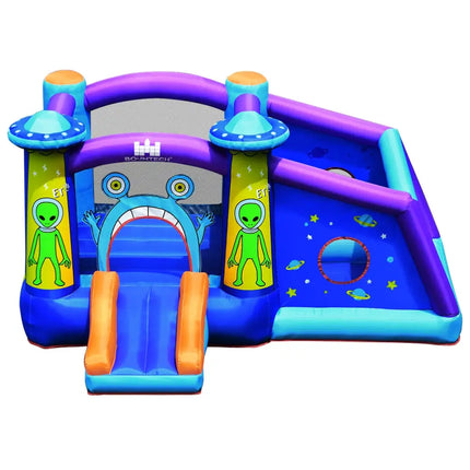Castle Jumping Bouncer with Water Slide and 550W Blower - Bounce House