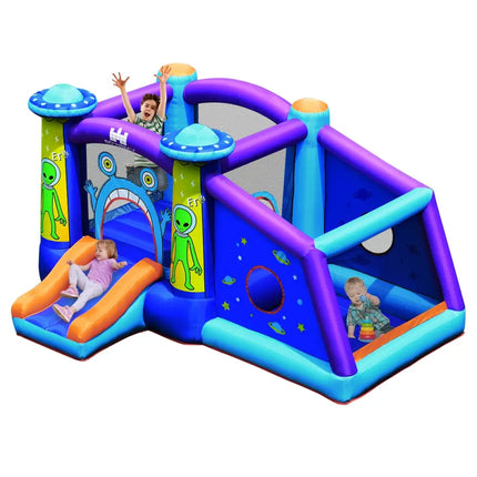 Castle Jumping Bouncer with Water Slide and 550W Blower - Bounce House