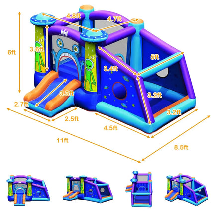 Castle Jumping Bouncer with Water Slide and 550W Blower - Bounce House