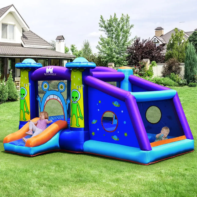 Castle Jumping Bouncer with Water Slide and 550W Blower - Bounce House