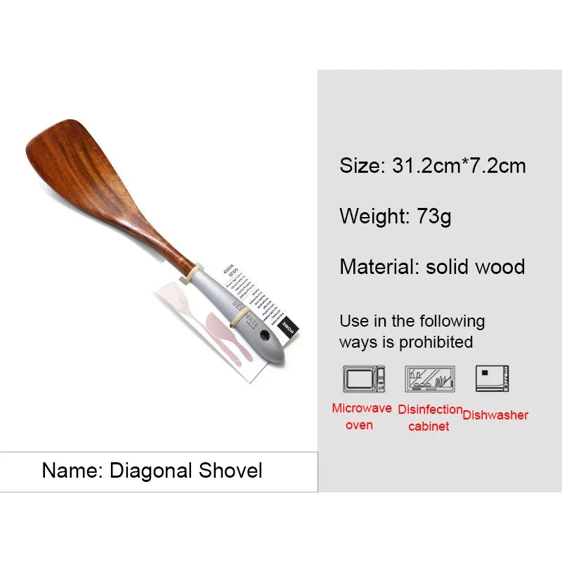 Wooden Cooking Utensils Set – Rice, Soup & Non-Stick Spoons