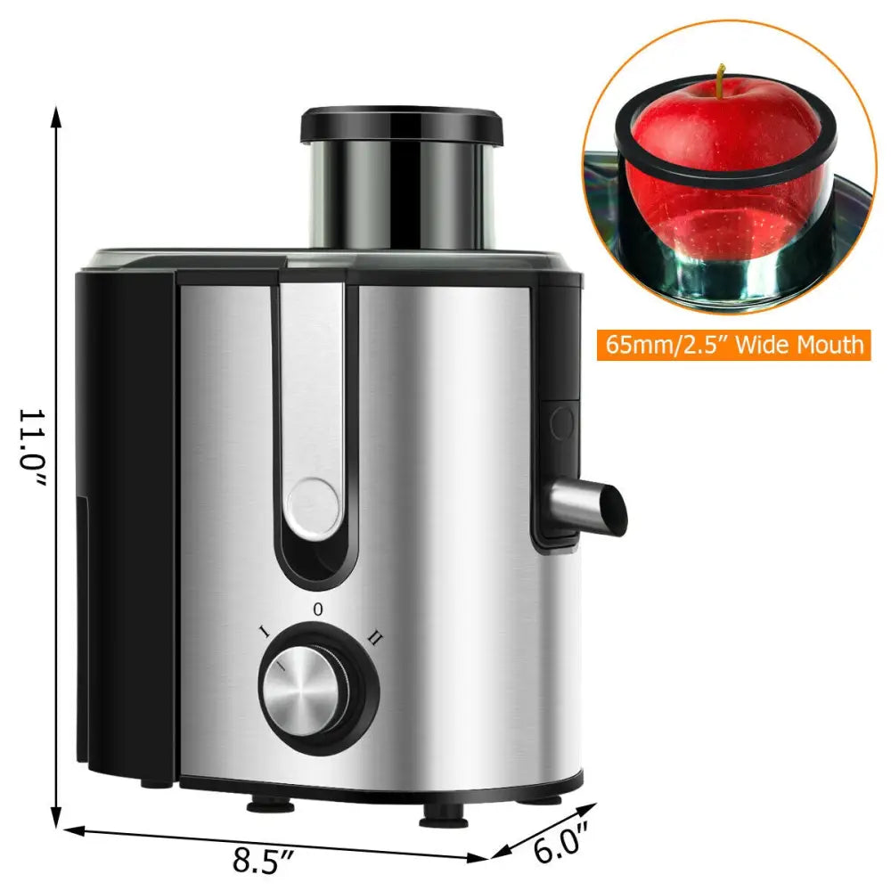 Centrifugal Juicer Machine Juicer Extractor Dual Speed - Silver - Juicers & Coffee Machines