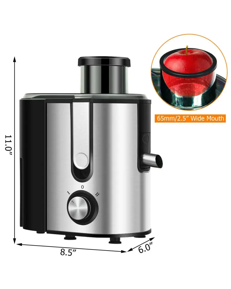 Centrifugal Juicer Machine Juicer Extractor Dual Speed - Silver - Juicers & Coffee Machines