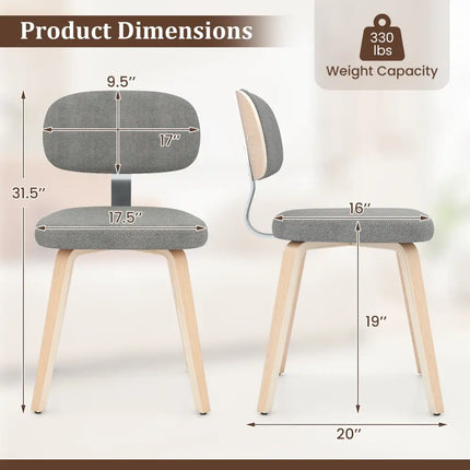 Chenille Fabric Upholstered Wooden Kitchen Chairs Set of 4-Gray - Gray - Dining Chairs