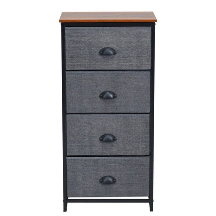 Chest Storage Tower Side Table Display Storage with 4 Drawers-Black - Black - Dressers & Chests