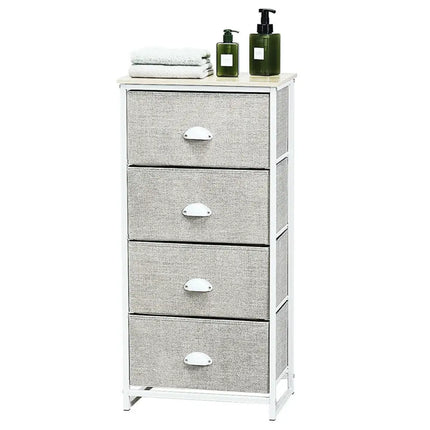 Chest Storage Tower Side Table Display Storage with 4 Drawers-Gray - Gray - Dressers & Chests