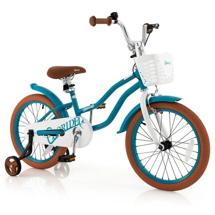 Children Bicycle with Front Handbrake and Rear Coaster Brake - Turquoise - Oasis Home Essentials