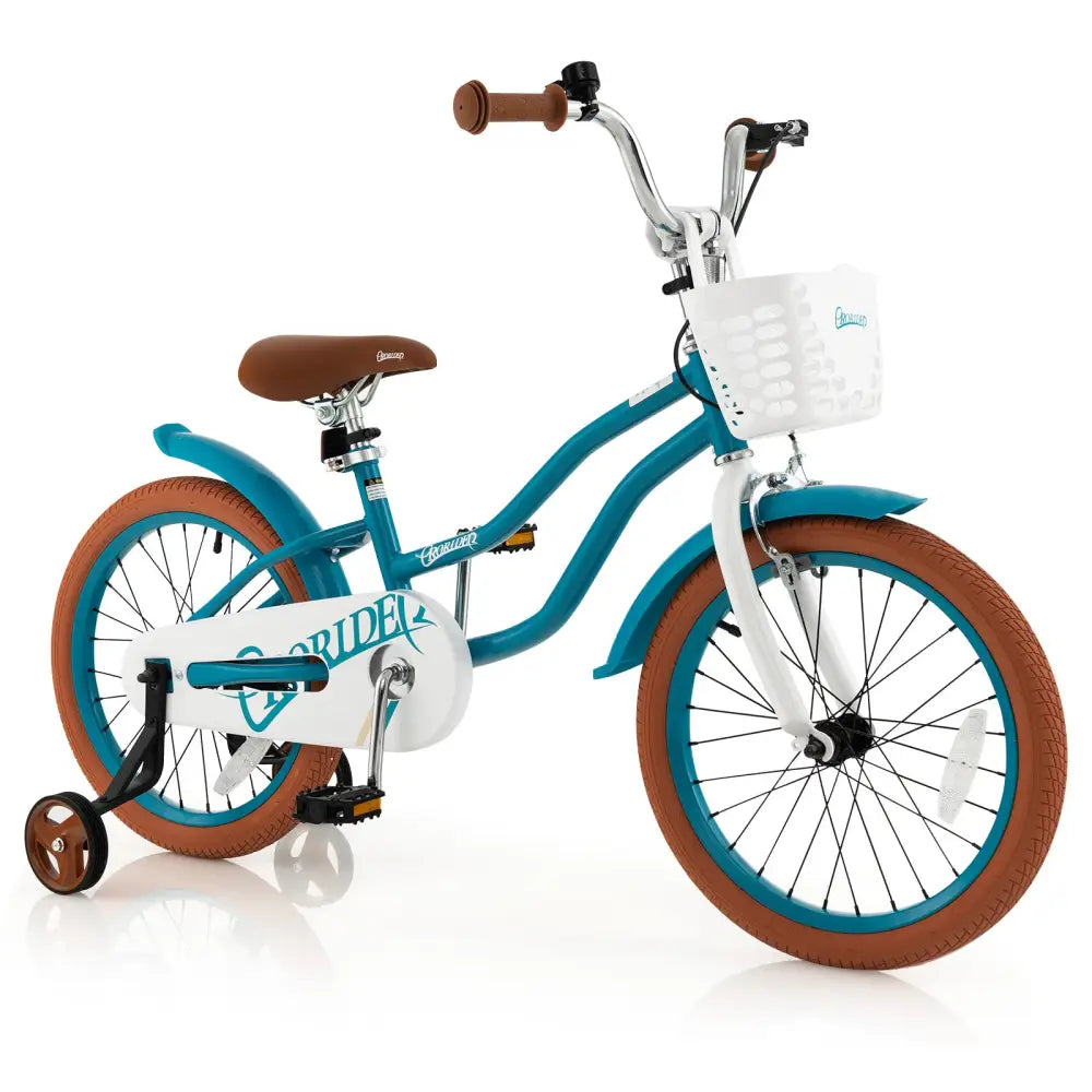 Children Bicycle with Front Handbrake and Rear Coaster Brake-Turquoise - Turquoise - Kids Bike