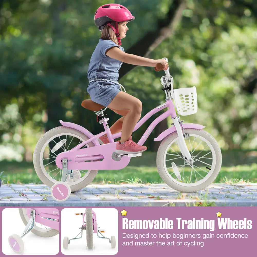 Children Bicycle with Front Handbrake and Rear Coaster Brake-Purple - Purple - Kids Bike