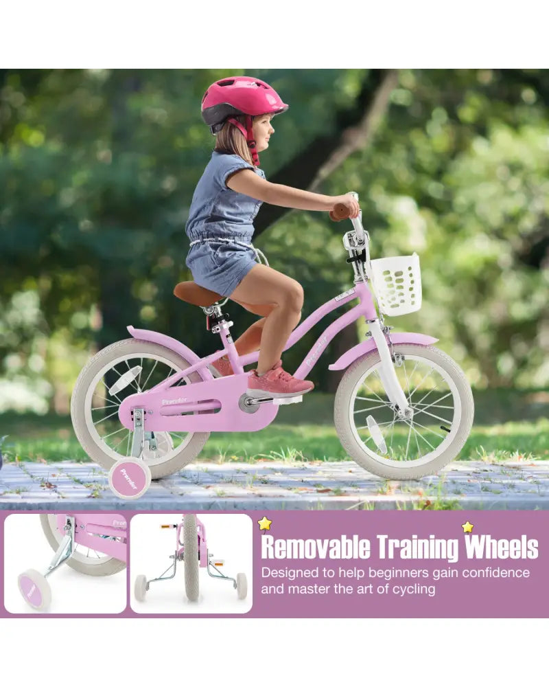Children Bicycle with Front Handbrake and Rear Coaster Brake-Purple - Purple - Kids Bike