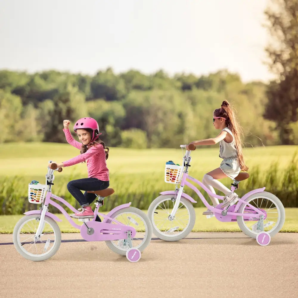 Children Bicycle with Front Handbrake and Rear Coaster Brake - Purple - Oasis Home Essentials