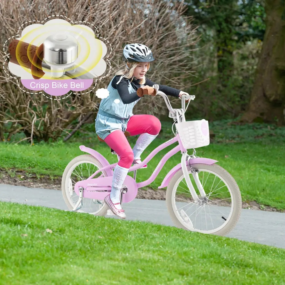 Children Bicycle with Front Handbrake and Rear Coaster Brake - Purple - Oasis Home Essentials