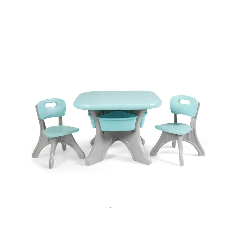 Children Kids Activity Table & Chair Set Play Furniture W/Storage-Blue - Blue - Kids Table & Chair Sets