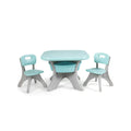 Children Kids Activity Table & Chair Set Play Furniture W/Storage-Blue - Blue - Kids Table & Chair Sets