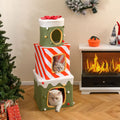 Christmas Cat Tree for Indoor Cats 47’’ Cute Cat Climbing Furniture with 3 Condos-Green - Green - Cat Trees Condos &