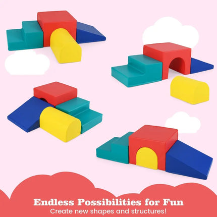 Climb and Crawl Foam Block Play Set for Infant Baby - Red - Oasis Home Essentials
