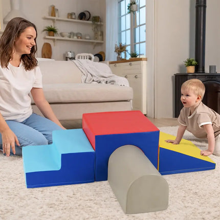 Climb and Crawl Foam Block Play Set for Infant Baby - Yellow - Oasis Home Essentials