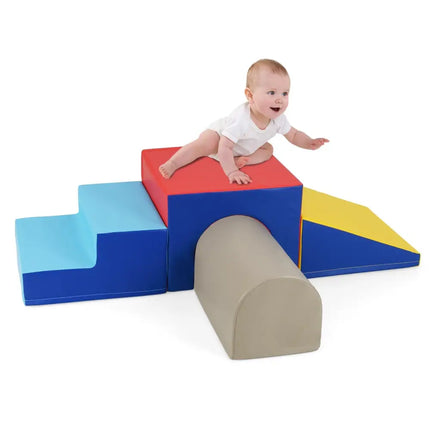 Climb and Crawl Foam Block Play Set for Infant Baby - Yellow - Oasis Home Essentials