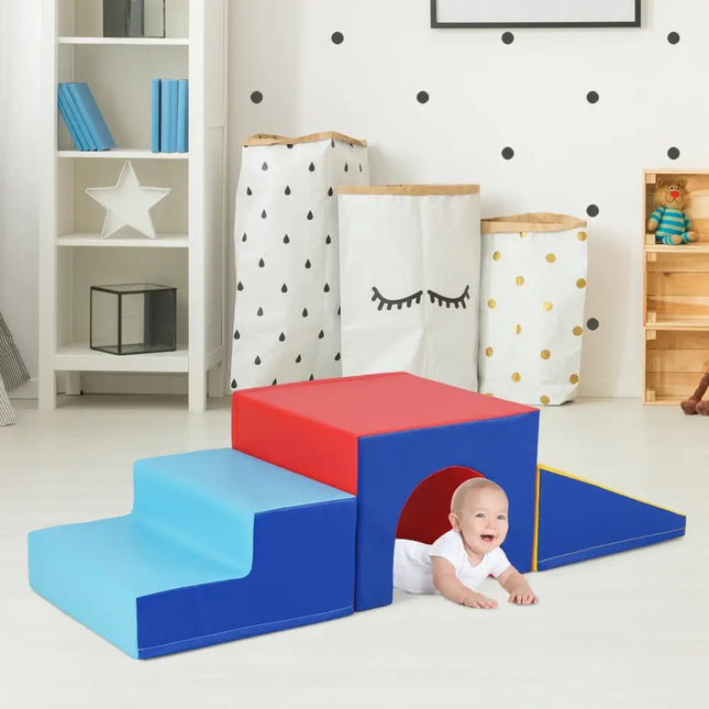 Climb and Crawl Foam Block Play Set for Infant Baby - Yellow - Oasis Home Essentials