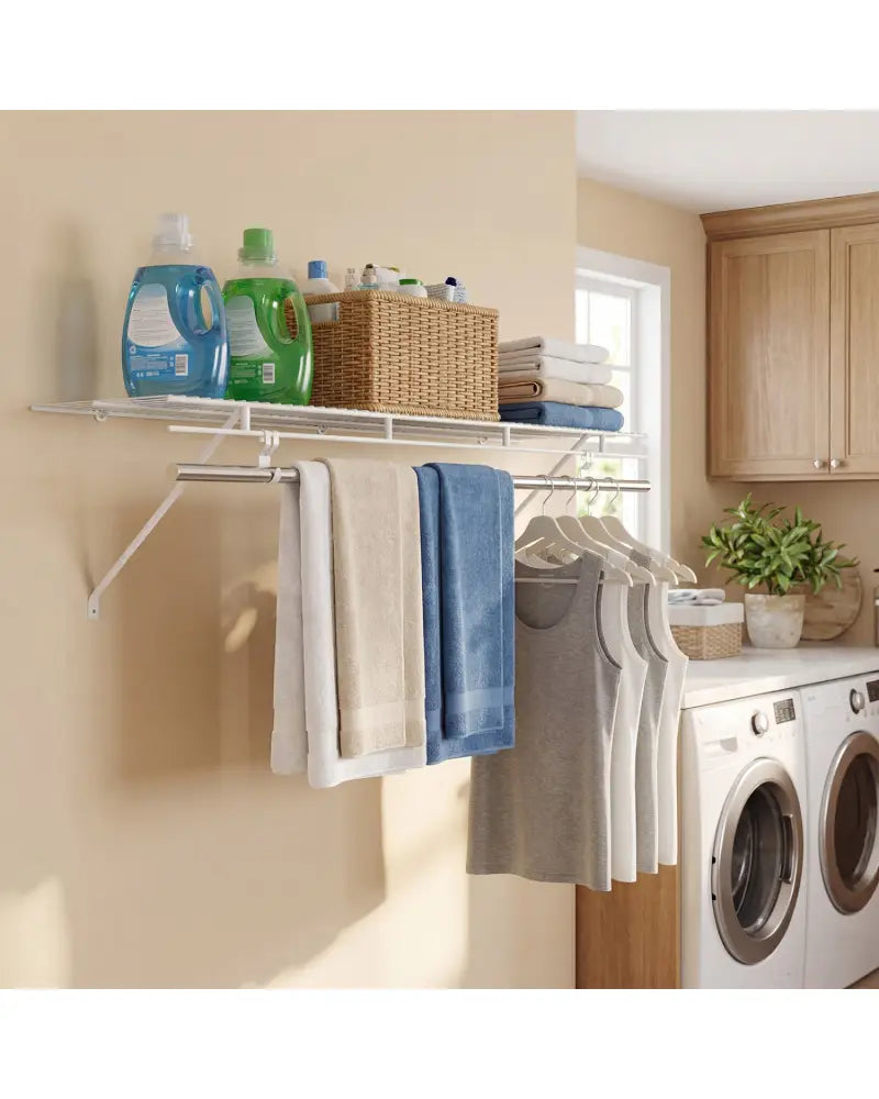 Closet Shelves Wall Mounted with Ventilated Metal Wire Shelving Kit - Shoe Racks & Storage Benches