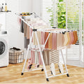 Clothes Drying Rack with Height Adjustable Wings-White - White - Drying Racks