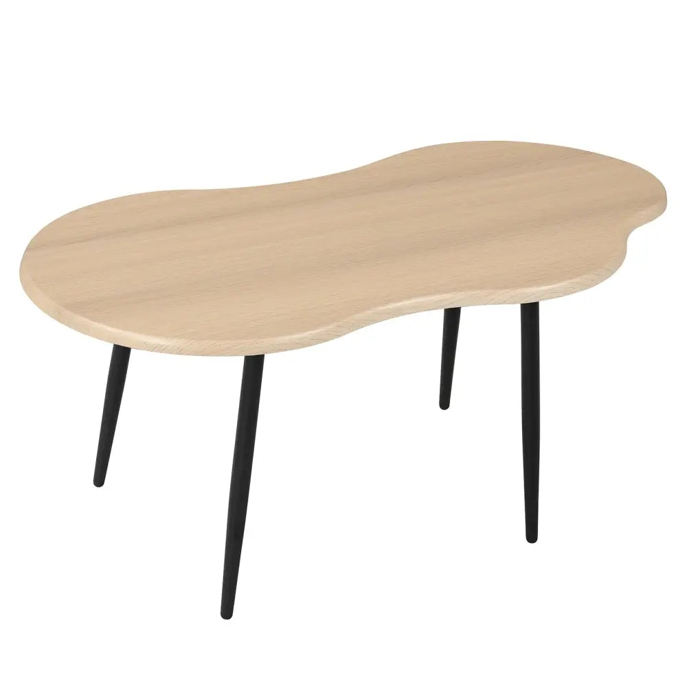Cloud Shape Coffee Table 39.5 inch Irregular Center Table with Metal Frame - Natural - Oasis Home Essentials