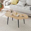 Cloud Shape Coffee Table 39.5 inch Irregular Center Table with Metal Frame - Natural - Oasis Home Essentials