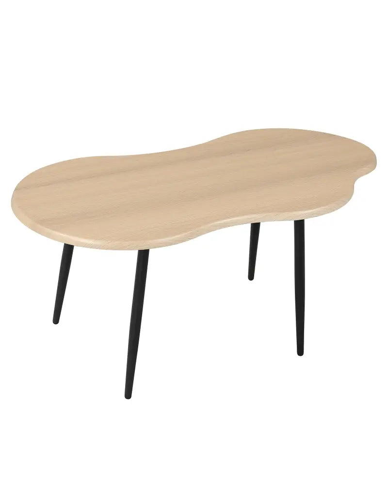 Cloud Shape Coffee Table 39.5 inch Irregular Center Table with Metal Frame-Natural - Natural - Coffee Tables