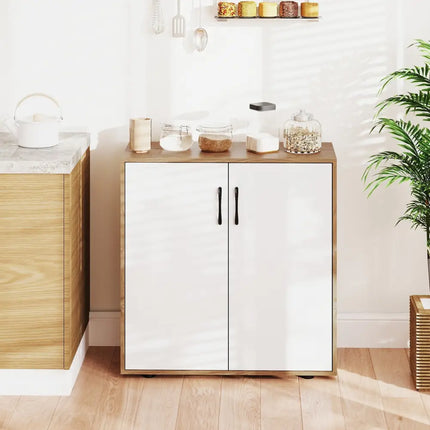 Coffee Bar Cabinet with 5-Position Adjustable Shelf for Living Room Dining Room-Natural - Natural - Sideboards Cabinets