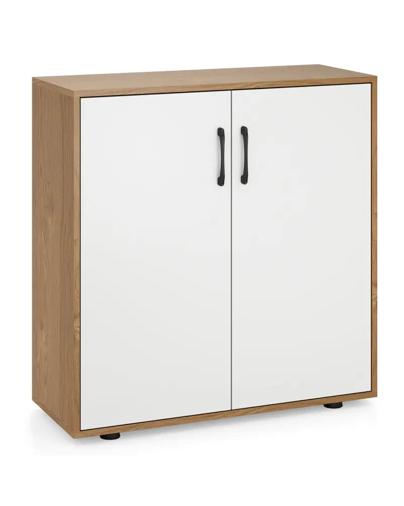 Coffee Bar Cabinet with 5-Position Adjustable Shelf for Living Room Dining Room-Natural - Natural - Sideboards Cabinets