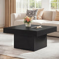 Coffee Table Accent Table with LED Lights and Dynamic Modes-Black - Black - Coffee Tables