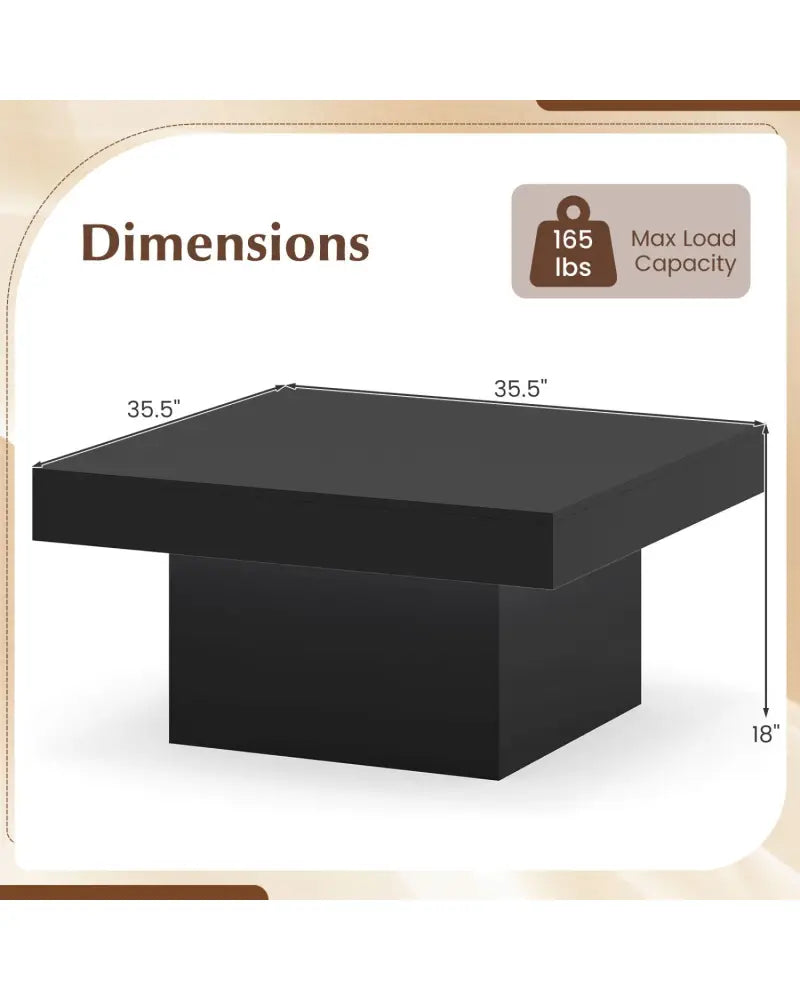 Coffee Table Accent Table with LED Lights and Dynamic Modes-Black - Black - Coffee Tables