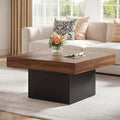 Coffee Table Accent Table with LED Lights and Dynamic Modes-Rustic Brown - Rustic Brown - Coffee Tables