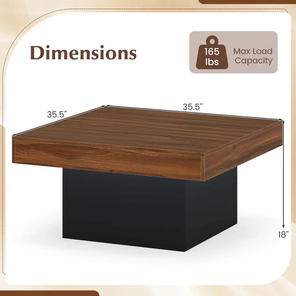 Coffee Table Accent Table with LED Lights and Dynamic Modes-Rustic Brown - Rustic Brown - Coffee Tables