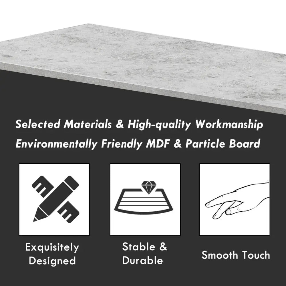 Coffee Table Sofa Side Table with Storage Shelves-Gray - Gray - Coffee Tables