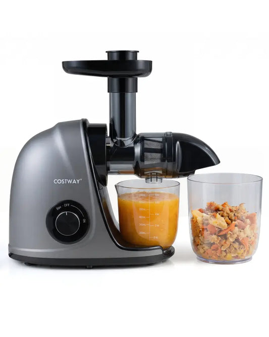 Cold Press Juicer Machine with 95% High Yield and 2-Speed Modes-Sliver - Silver - Juicers & Coffee Machines